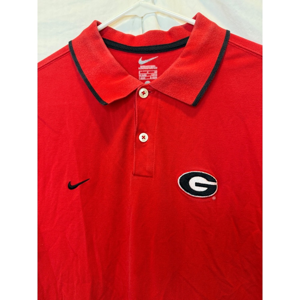 Nike Georgia Bulldogs‎ Polo Shirt NCAA Golf Athletic Red Mens Size S. UGA DAWGS
